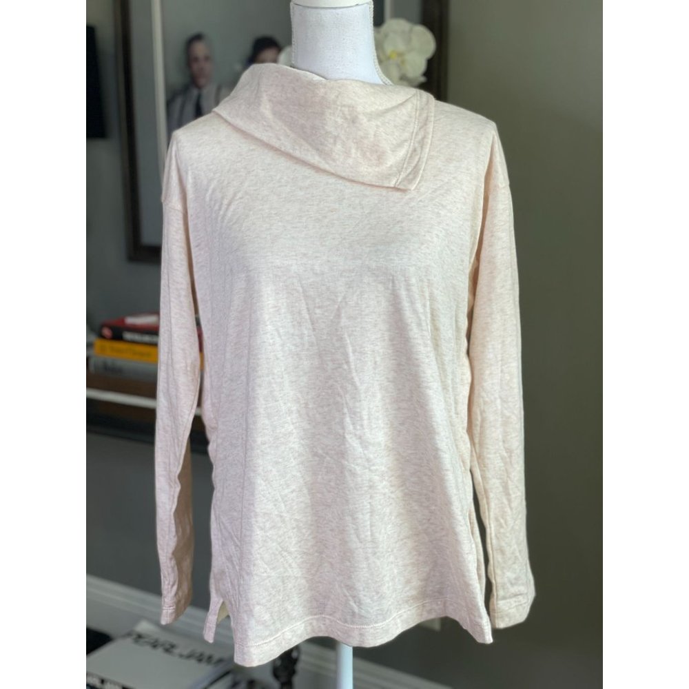 Max Studio Long Sleeve Split Neck Pullover Blush Women's Size M - Picture 8 of 8